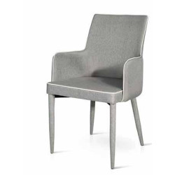 Sedia con bracciolo imbottite grigio Set da 4