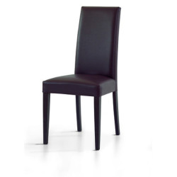 Sedia imbottita  con rivestimento in ecopelle moka Set 2