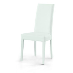 Sedia  imbottita  con rivestimento in ecopelle bianco Set 2