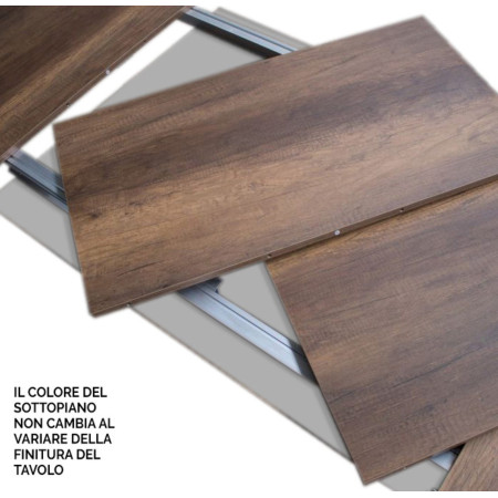 Tavolo allungabile 140 x 90 a 244 cm con gambe incrociate