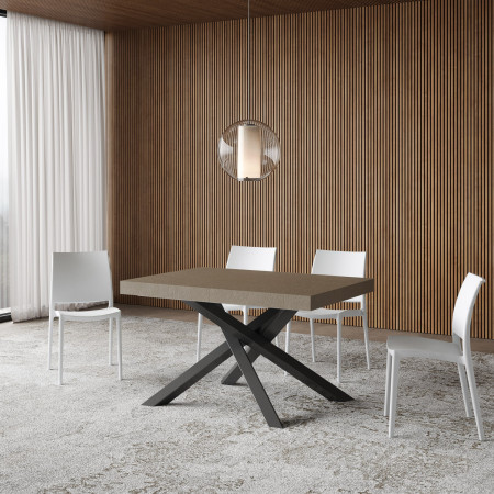 Tavolo allungabile 140 x 90 a 244 cm con gambe incrociate
