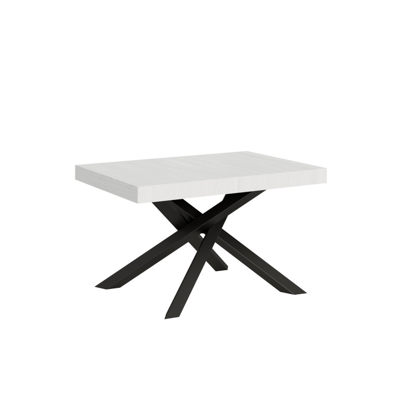 Tavolo allungabile 140 x 90 a 244 cm con gambe incrociate Tavolo allungabile 140 x 90 a 244 cm con gambe incrociate