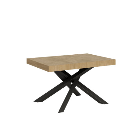 Tavolo allungabile 140 x 90 a 244 cm con gambe incrociate colore antracite