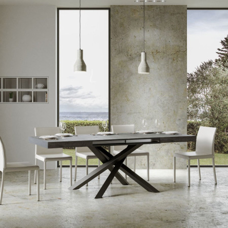 Tavolo allungabile 140 x 90 a 244 cm con gambe incrociate