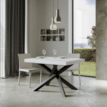 Tavolo allungabile 140 x 90 a 244 cm con gambe incrociate