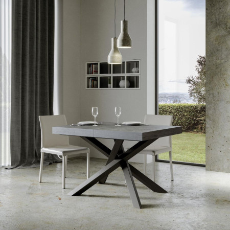 Tavolo allungabile 140 x 90 a 244 cm con gambe incrociate