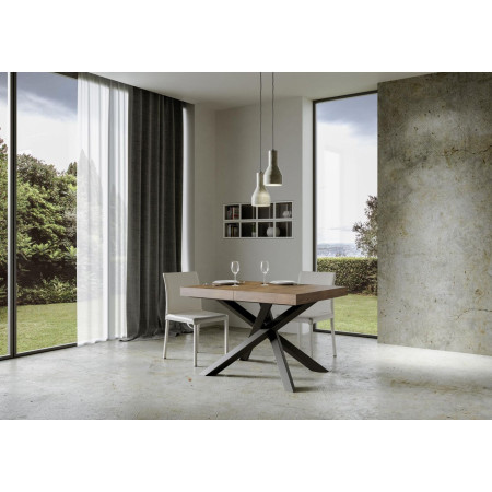 Tavolo allungabile 140 x 90 a 244 cm con gambe incrociate