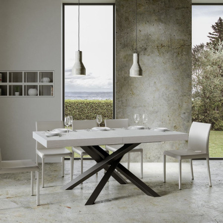 Tavolo volantis allungabile 180 x 90 a 284 cm con gambe incrociate