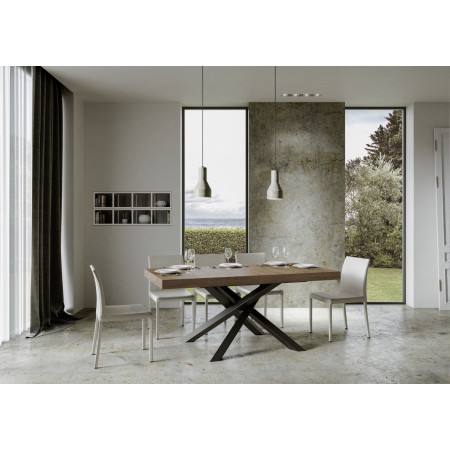 Tavolo volantis allungabile 180 x 90 a 284 cm con gambe incrociate