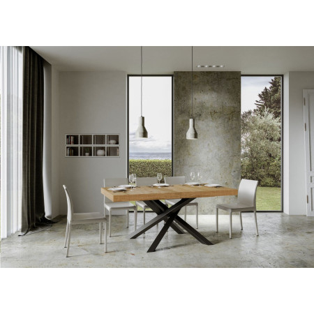 Tavolo volantis allungabile 180 x 90 a 284 cm con gambe incrociate