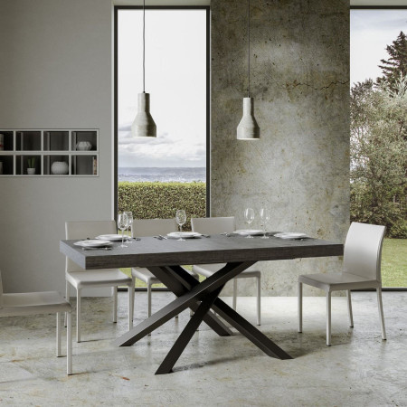 Tavolo volantis allungabile 180 x 90 a 284 cm con gambe incrociate