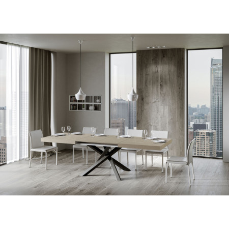 Tavolo volantis allungabile 180 x 90 a 284 cm con gambe incrociate