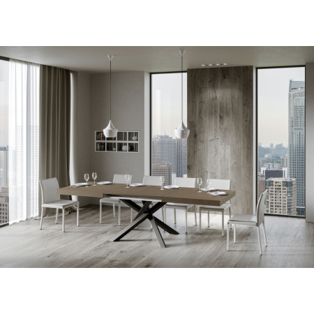 Tavolo volantis allungabile 180 x 90 a 284 cm con gambe incrociate