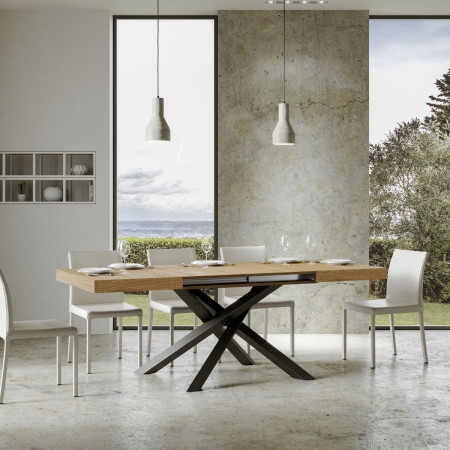 Tavolo volantis allungabile 180 x 90 a 284 cm con gambe incrociate