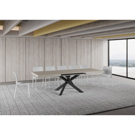 Tavolo moderno allungabile 160 x 90 a 264 cm gambe incrociate