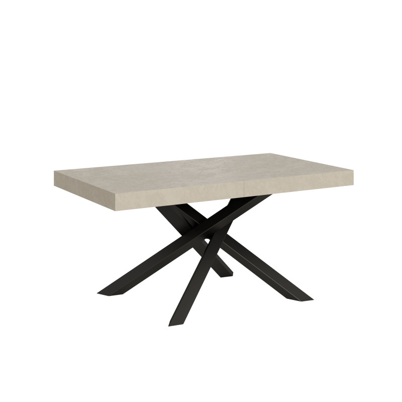 Tavolo moderno allungabile 160 x 90 a 264 cm gambe incrociate