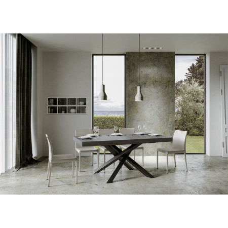 Tavolo moderno allungabile 160 x 90 a 264 cm gambe incrociate