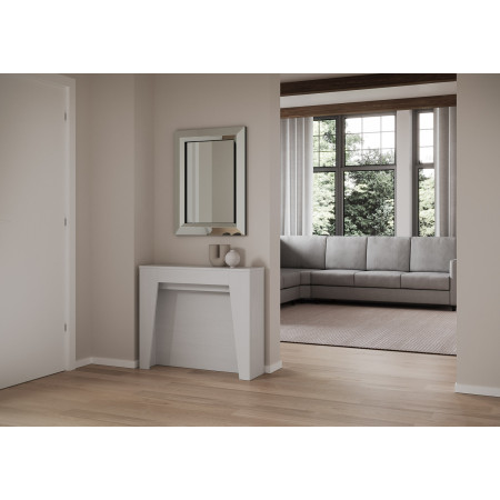 Consolle moderna allungabile 90x25-211 cm Cosimo bianco frassinato