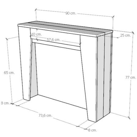 Consolle moderna allungabile 90x25-211 cm gambe  Anea