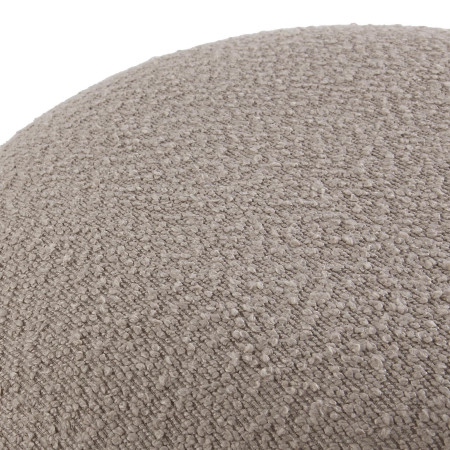 Pouf rotondo in legno contenitore tessuto colore beige elegante