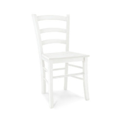 Sedia  in legno massello  in bianco opaco