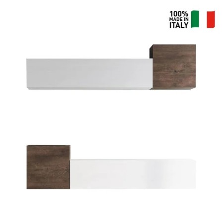 Parete attrezzatura 37x234x39,2 cm, bianco frassino e noce