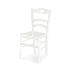 Sedia con stecche curve in legno massello bianca set 2