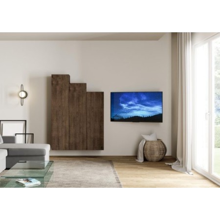 Parete attrezzata 120x174x39,5 cm, bianco frassino e noce