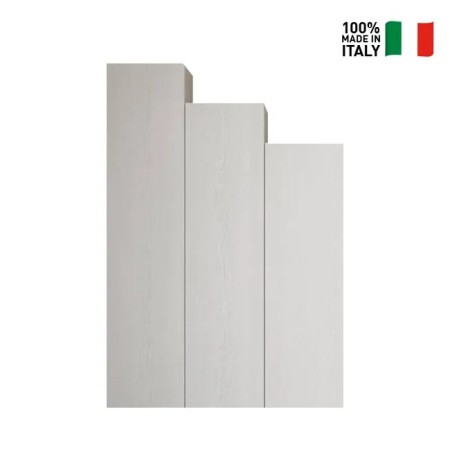 Parete attrezzata 120x174x39,5 cm, bianco frassino e quercia naturale