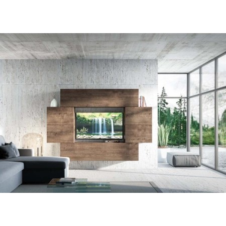 Parete attrezzata 234x160x39,5 cm, bianco frassino e noce