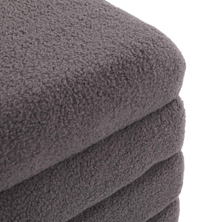 Pouf quadrato in legno contenitore tessuto colore grigio