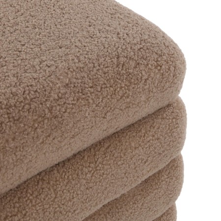 Pouf quadrato in legno contenitore tessuto colore marrone elegante