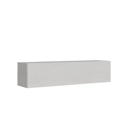 Parete attrezzata 254x39,5 cm, bianco frassino e noce collezione Isoka