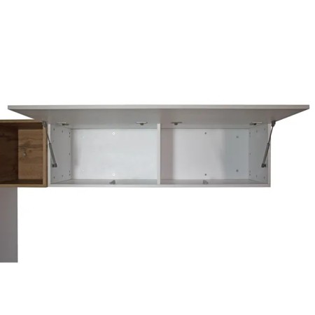 Parete attrezzata 274x200x39,5 cm, bianco frassino e quercia naturale