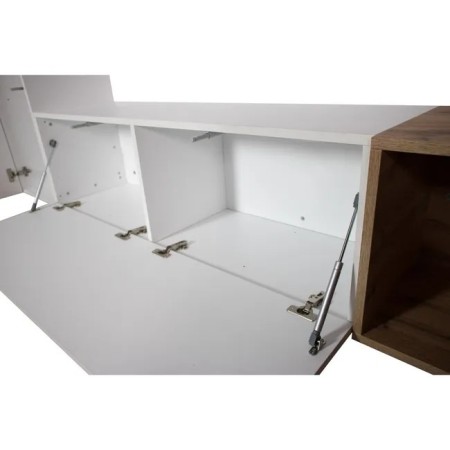 Parete attrezzata 274x200x39,5 cm, bianco frassino e quercia naturale