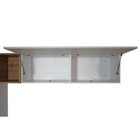 Parete attrezzata 208x234x39,5 cm, bianco frassino e noce
