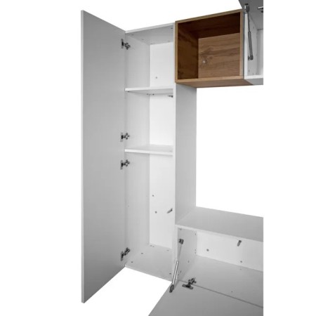 Parete attrezzata 208x234x39,5 cm, bianco frassino e noce