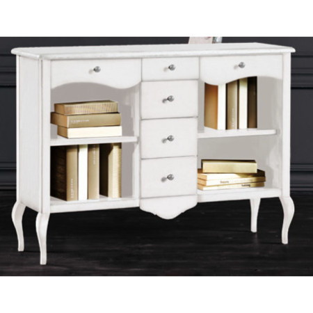 Libreria in Legno Massello con 6 Cassetti: Stile e Comfort per Ogni Ambiente Misure: 120x36x87 cm.