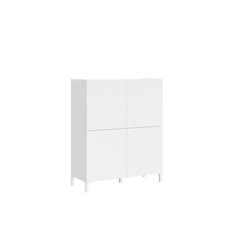 Credenza alta 4 ante Solaria colore bianco lucido