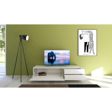Porta TV 1 Solaria colore bianco lucido