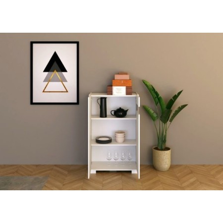 Credenza alta 2 ante Riflesso colore bianco lucido