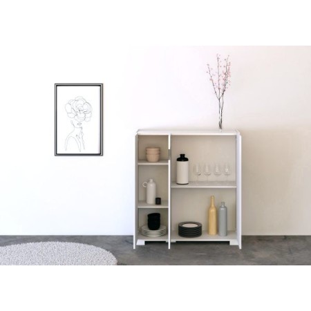 Credenza alta 3 ante Riflesso colore bianco lucido