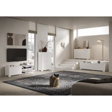 Credenza alta 4 ante Lumina colore bianco lucido