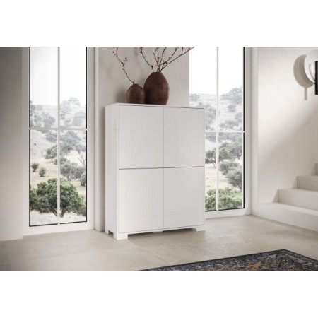 Credenza alta 4 ante Lumina colore bianco lucido