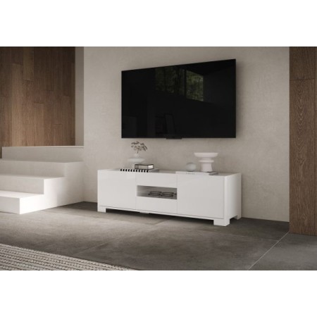 Porta TV 3 ante Riflesso colore bianco lucido
