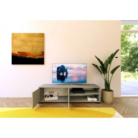 Porta TV 2 ante con vano a giorno Lumina colore cashmere