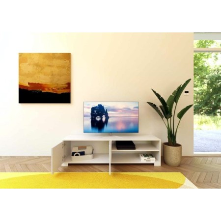 Porta TV 2 ante con vano a giorno Lumina colore bianco lu