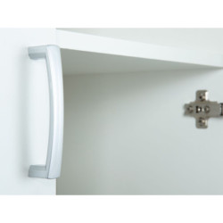 Armadio Bianco Laminato a Due Ante con Ripiani Soluzione Salvaspazio