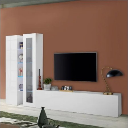Porta TV 2 colonne 1 vetrine Maru