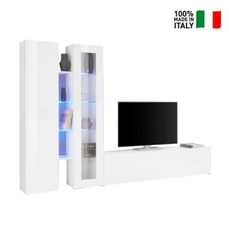 Porta TV 2 colonne 1 vetrine Maru